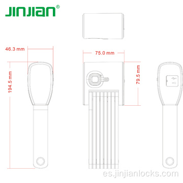 Bloqueo plegable de huellas digitales IP67 para motocicleta de bicicleta